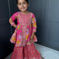 Pink Mirror Work Sharara