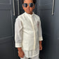 Boys Ivory Embroidered Nehru Jacket