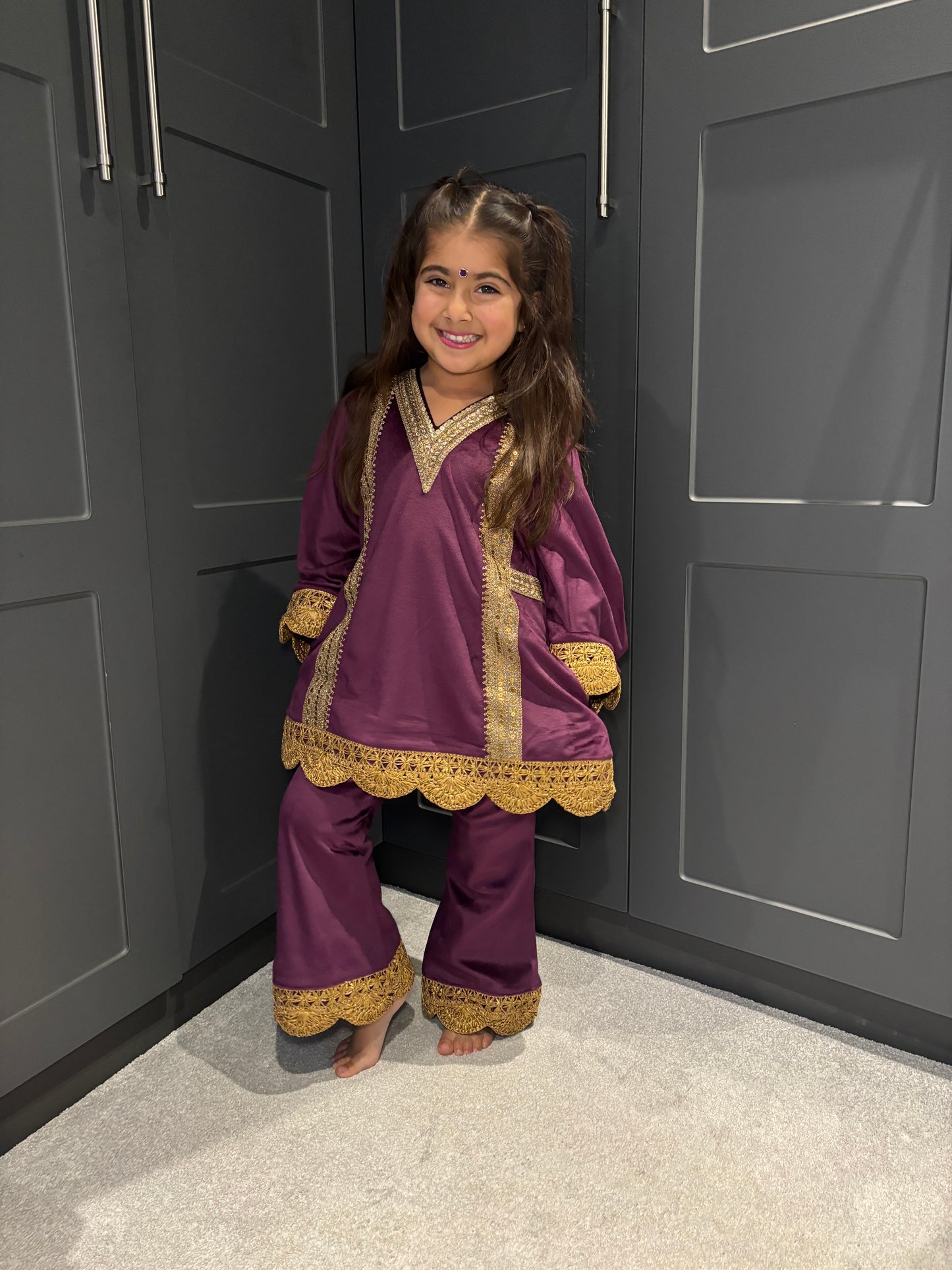 Mini Mama Purple Velvet Co-Ord