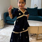 Royal Blue Velvet Sharara Suit