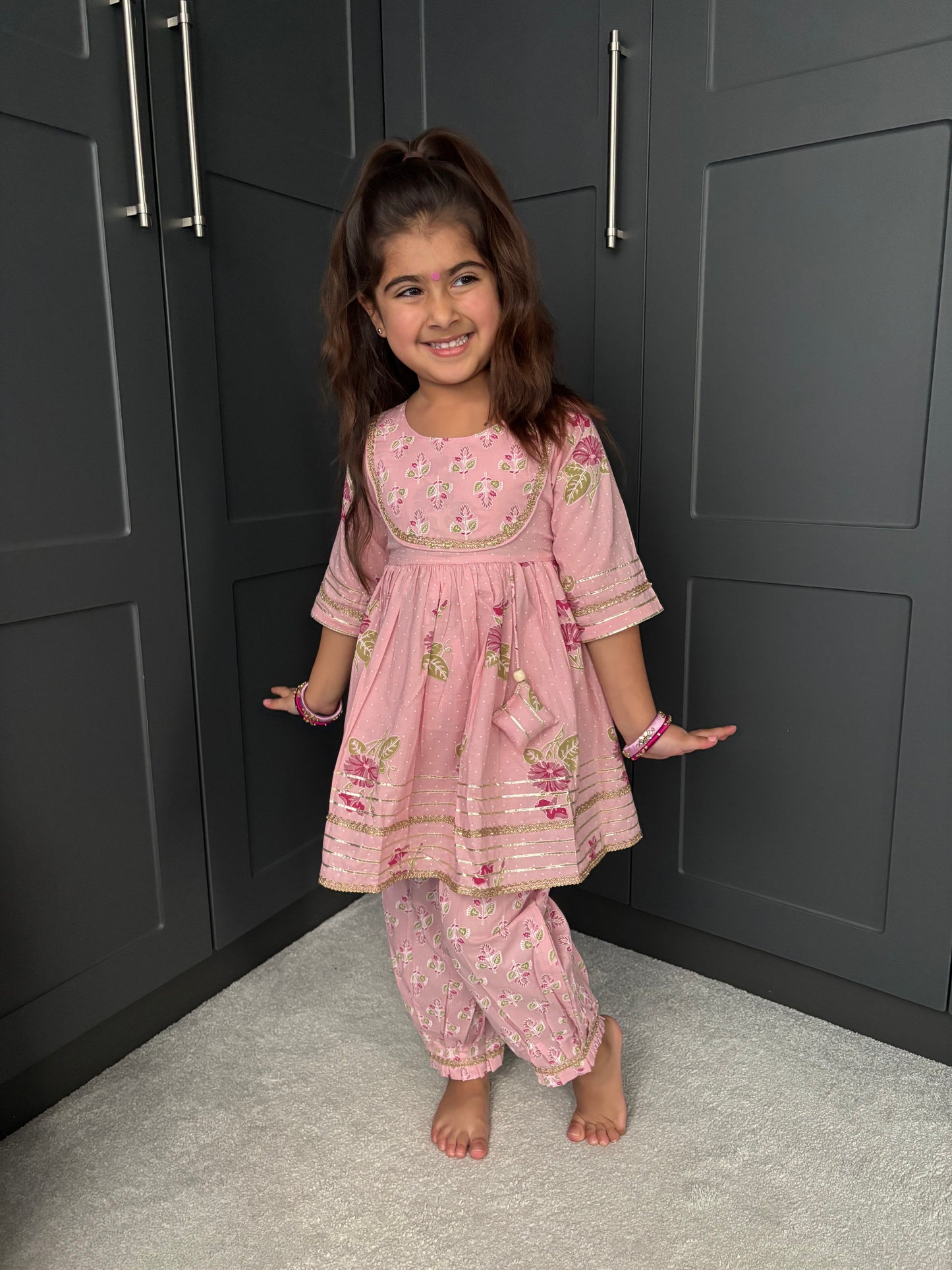 Baby Pink Frock Suit