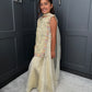 The Golden Muse | Girls Gold Floral Embroidered Palazzo Suit