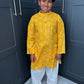 Boys Festive Yellow Bandhani Print Salwar Kameez | Sibling Collection