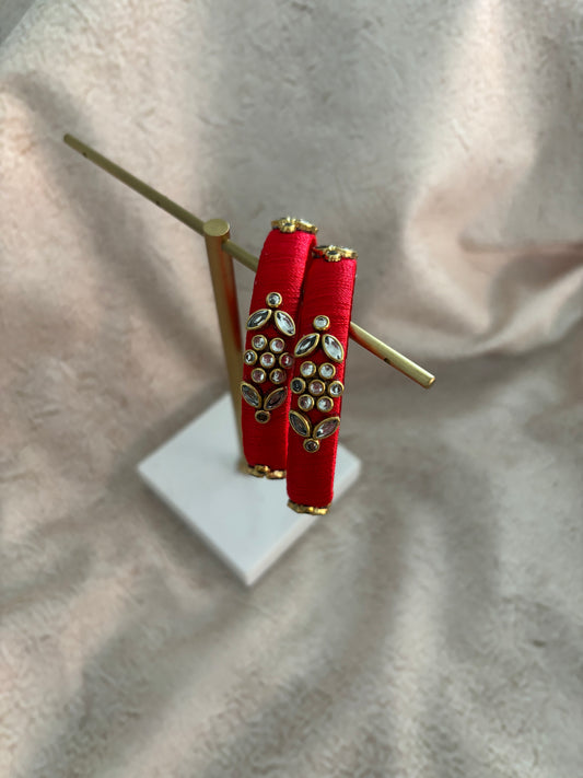 Red Embellished Bangles