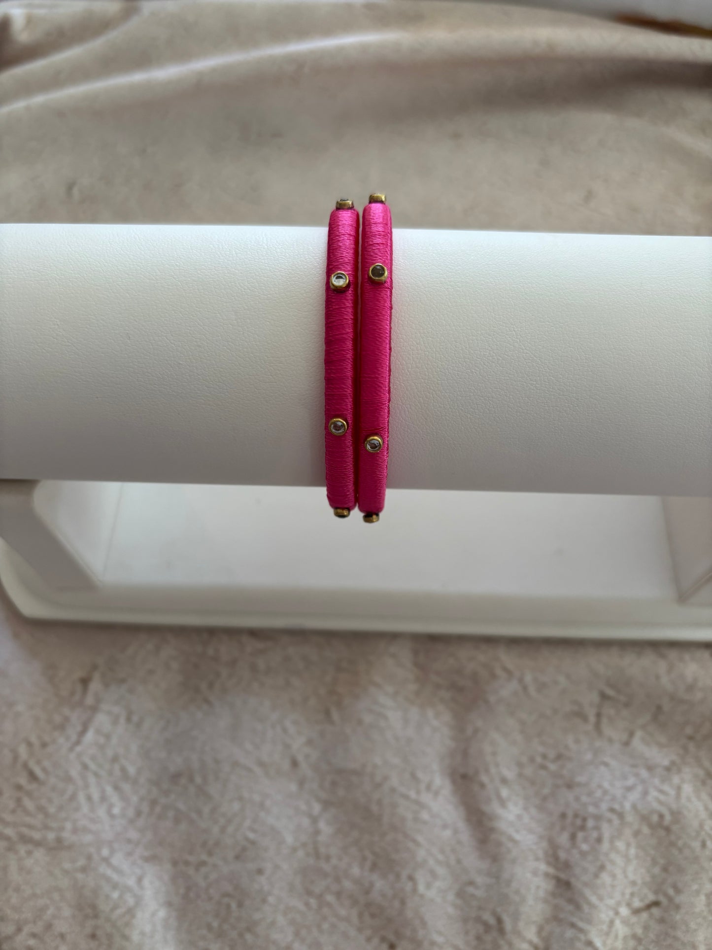 Slim Embellished Bangle (Barbie Pink)