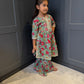 Mint & Red Paisley Print Sharara Suit