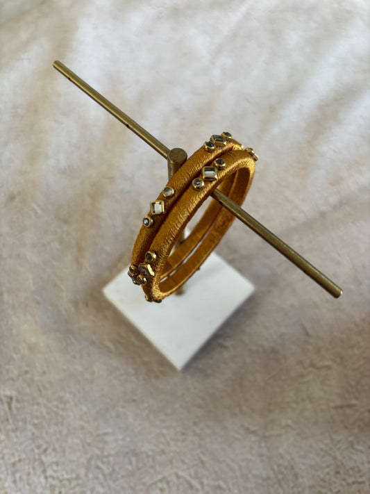 Slim Embellished Bangle (Gold)