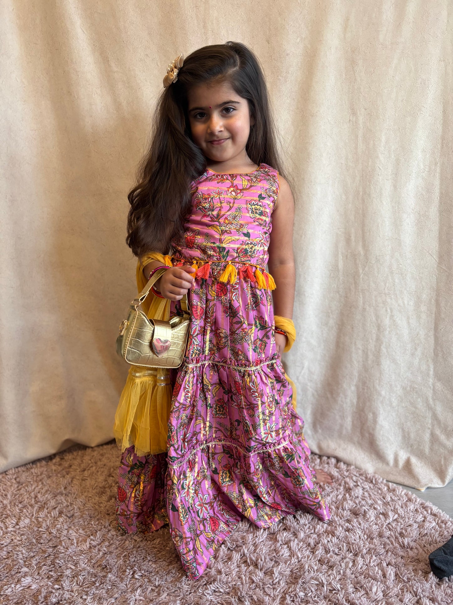 Paisley Pink Tassle Lengha