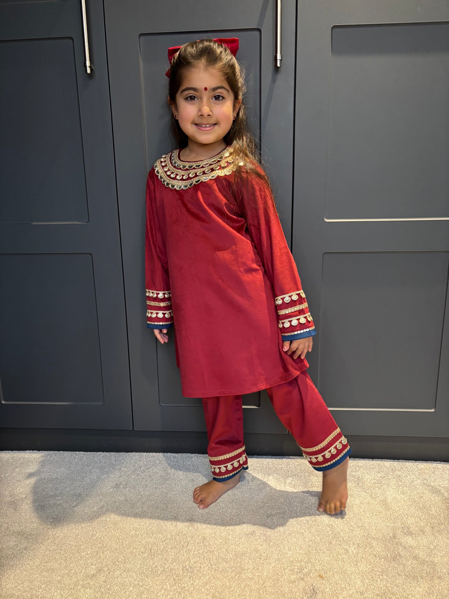 Red Velvet Salwar Suit