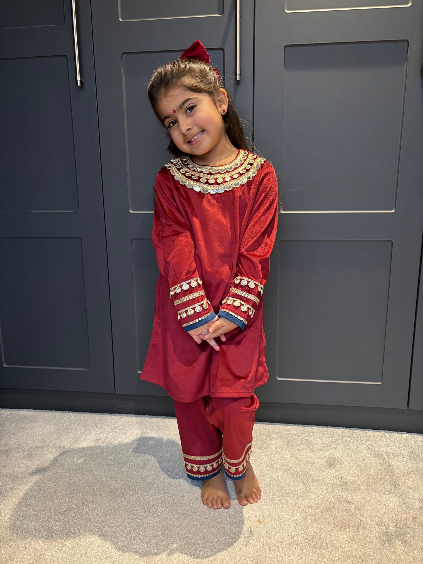 Red Velvet Salwar Suit