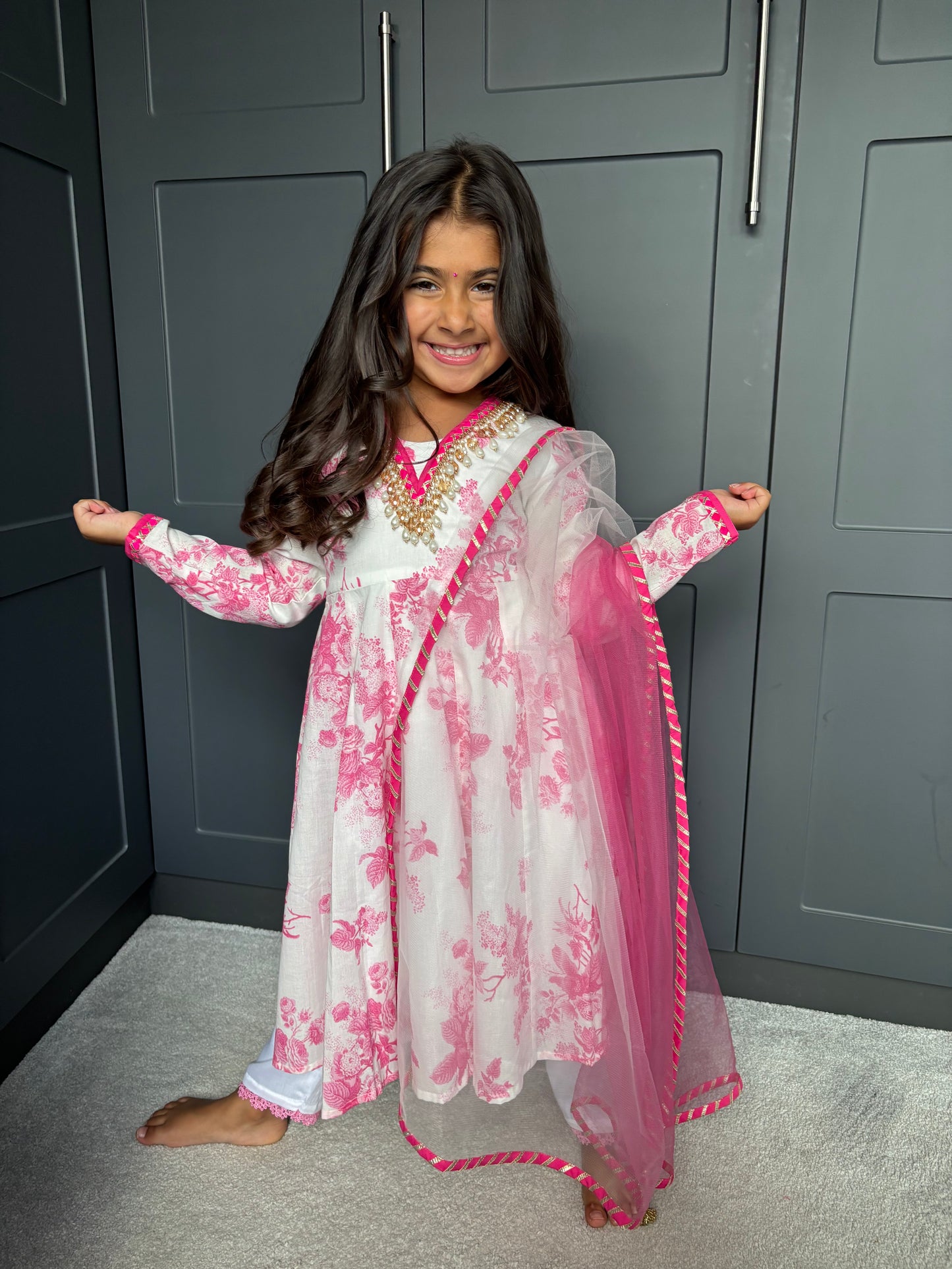 Mini Mama Enchanted Bloom Anarkali Set
