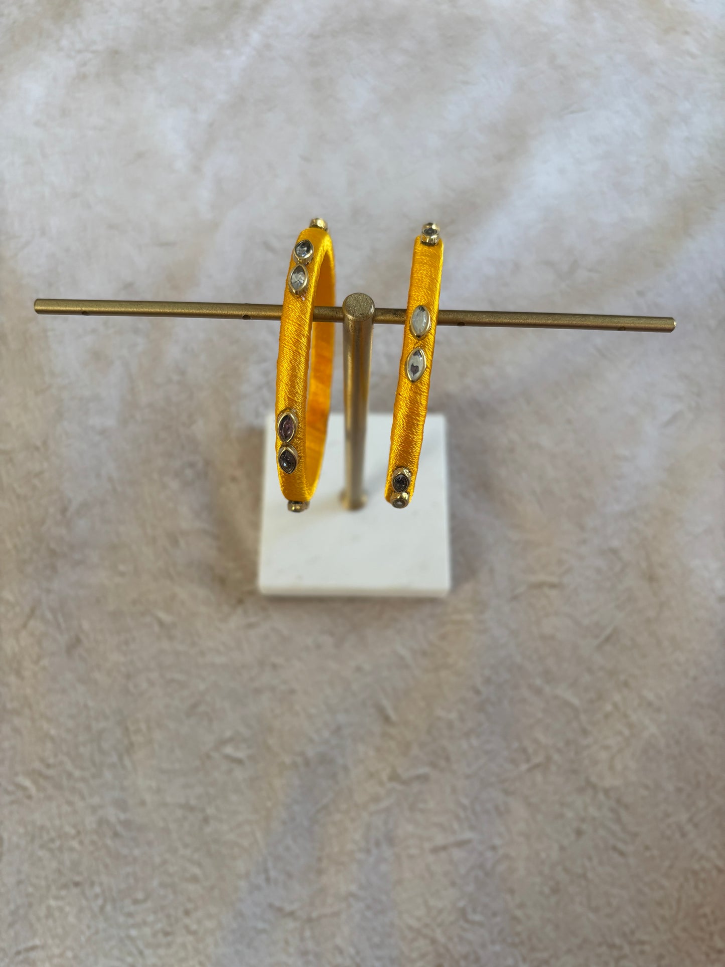 Slim Embellished Bangle (Mustard Yellow)