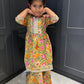 Yellow & Pink Paisley Sharara Suit