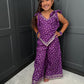 Girls Festive Purple Bandhani Print Palazzo Suit | Sibling Collection