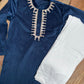 Boys Royal Blue Velvet Kurta Pyjama