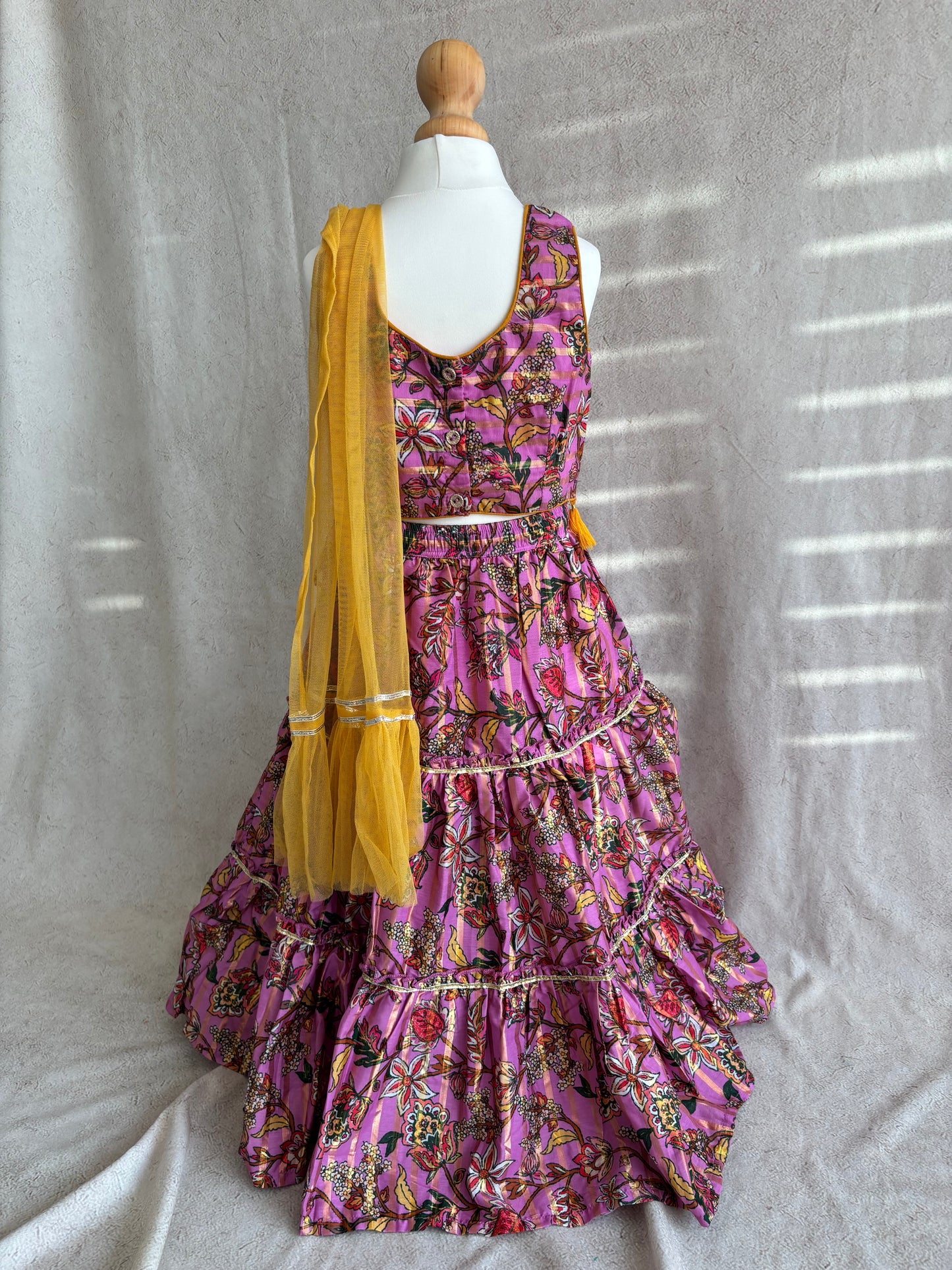 Paisley Pink Tassle Lengha