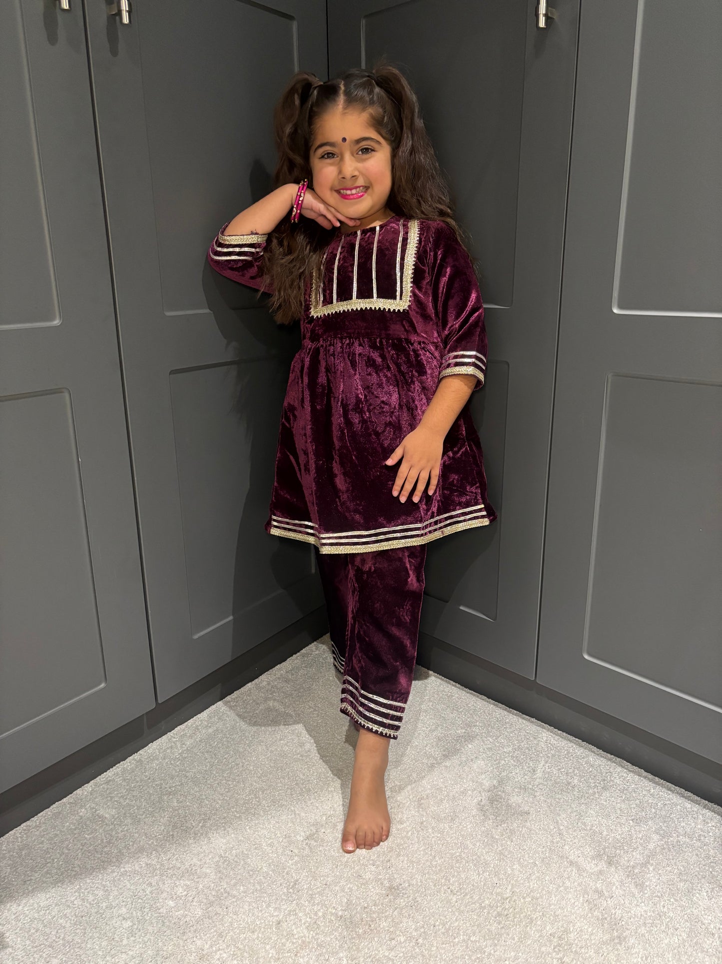 Wine Velvet Trouser Suit