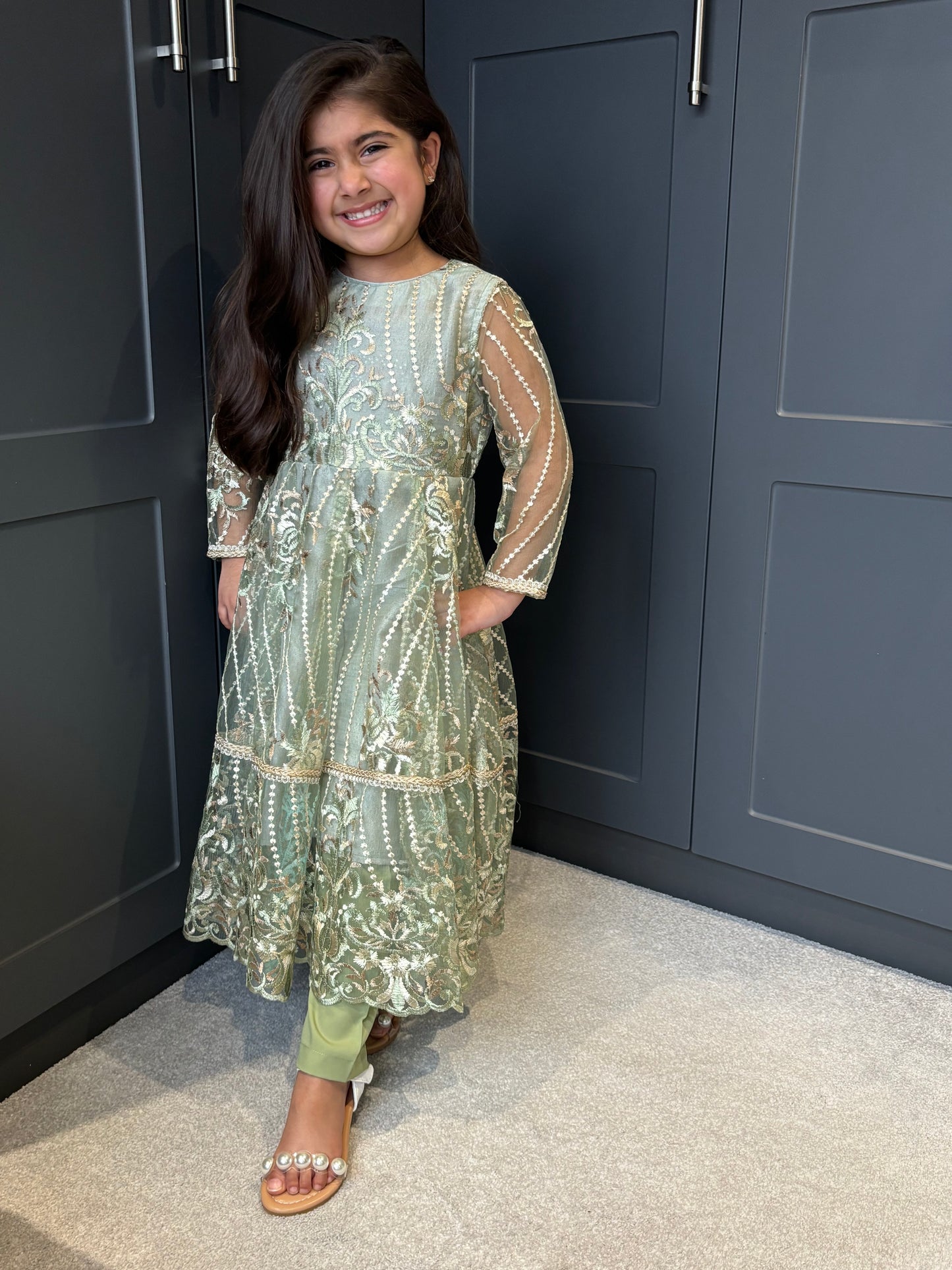 Mint Lace Anarkali Suit