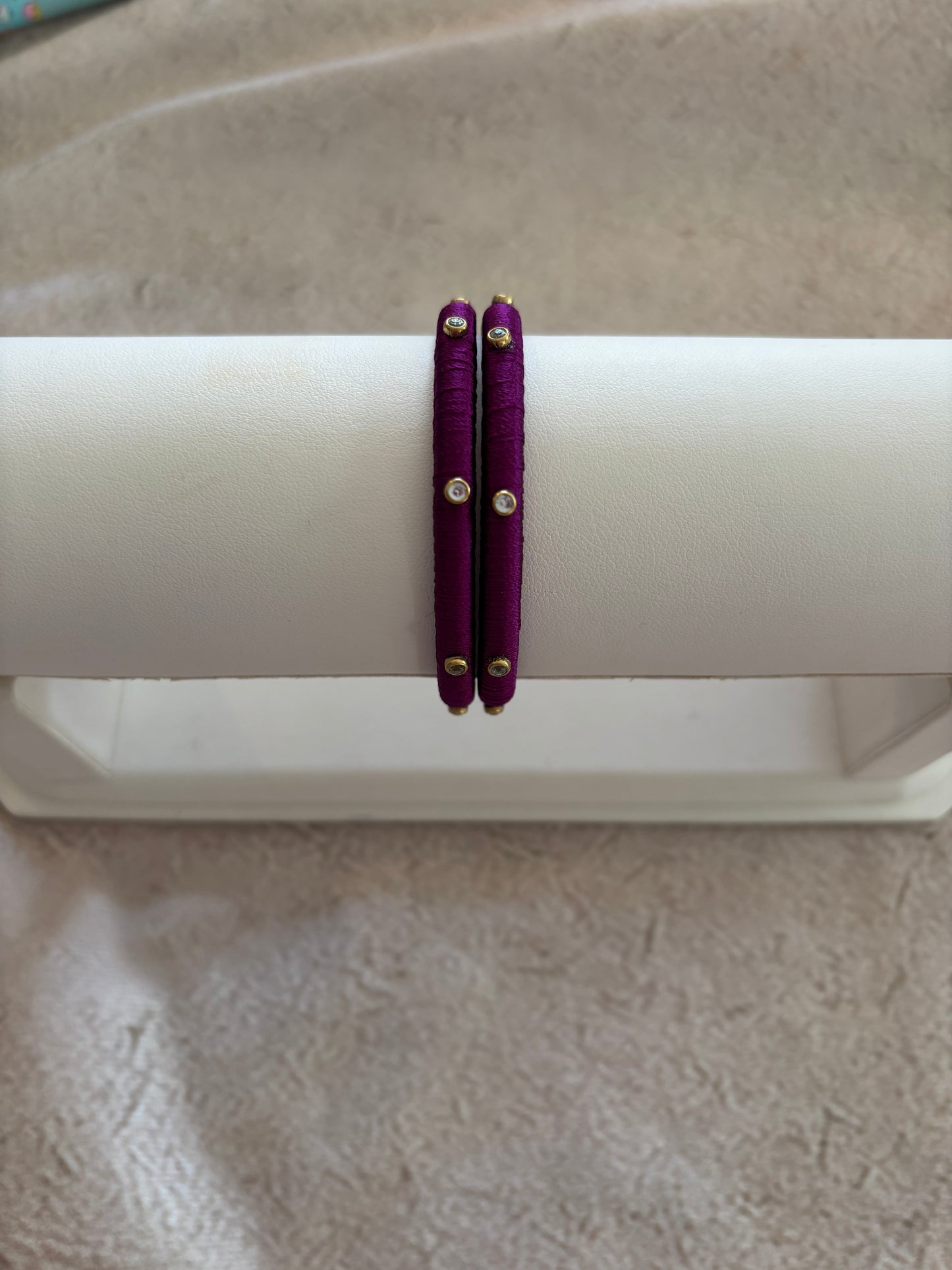 Slim Embellished Bangle (Wine)