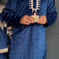 Boys Royal Blue Velvet Kurta Pyjama