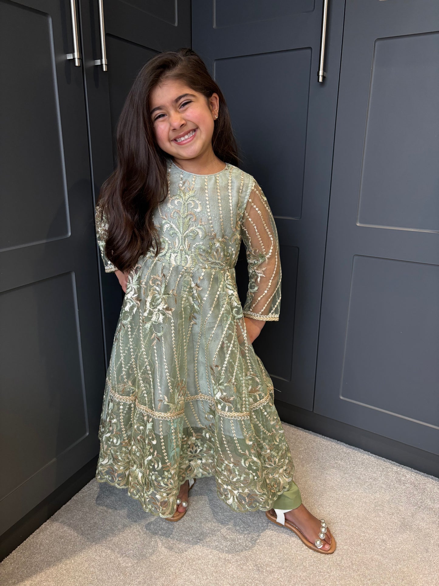 Mint Lace Anarkali Suit