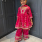 Rani Pink Cotton Palazzo Suit with Gotta Detail & Bandhani Dupatta | Indian Kidswear | Girls Outfits