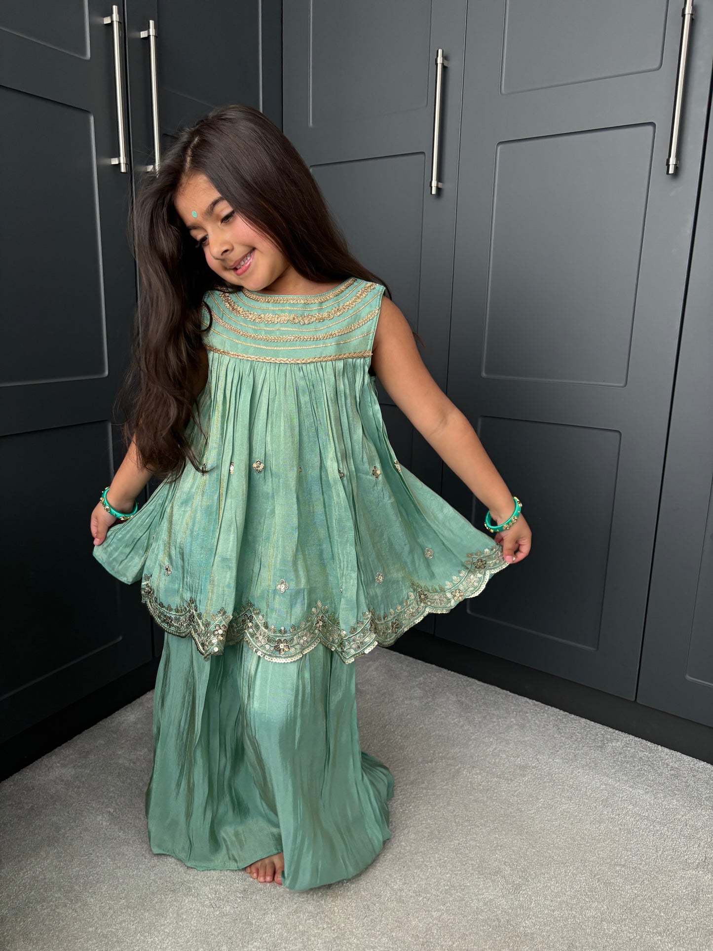 Mint Green Palazzo Suit