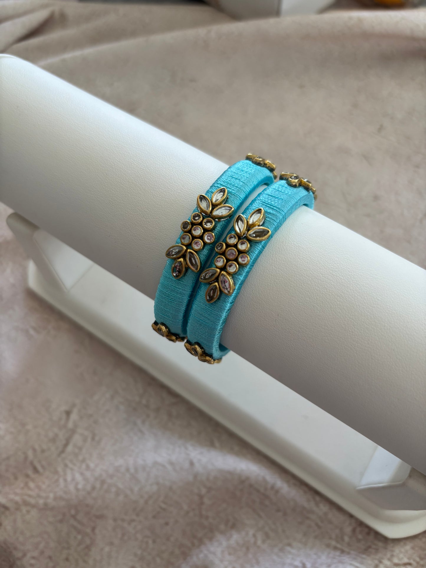 Baby Blue Embellished Bangle