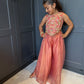 Coral Floral Pearl Palazzo Suit