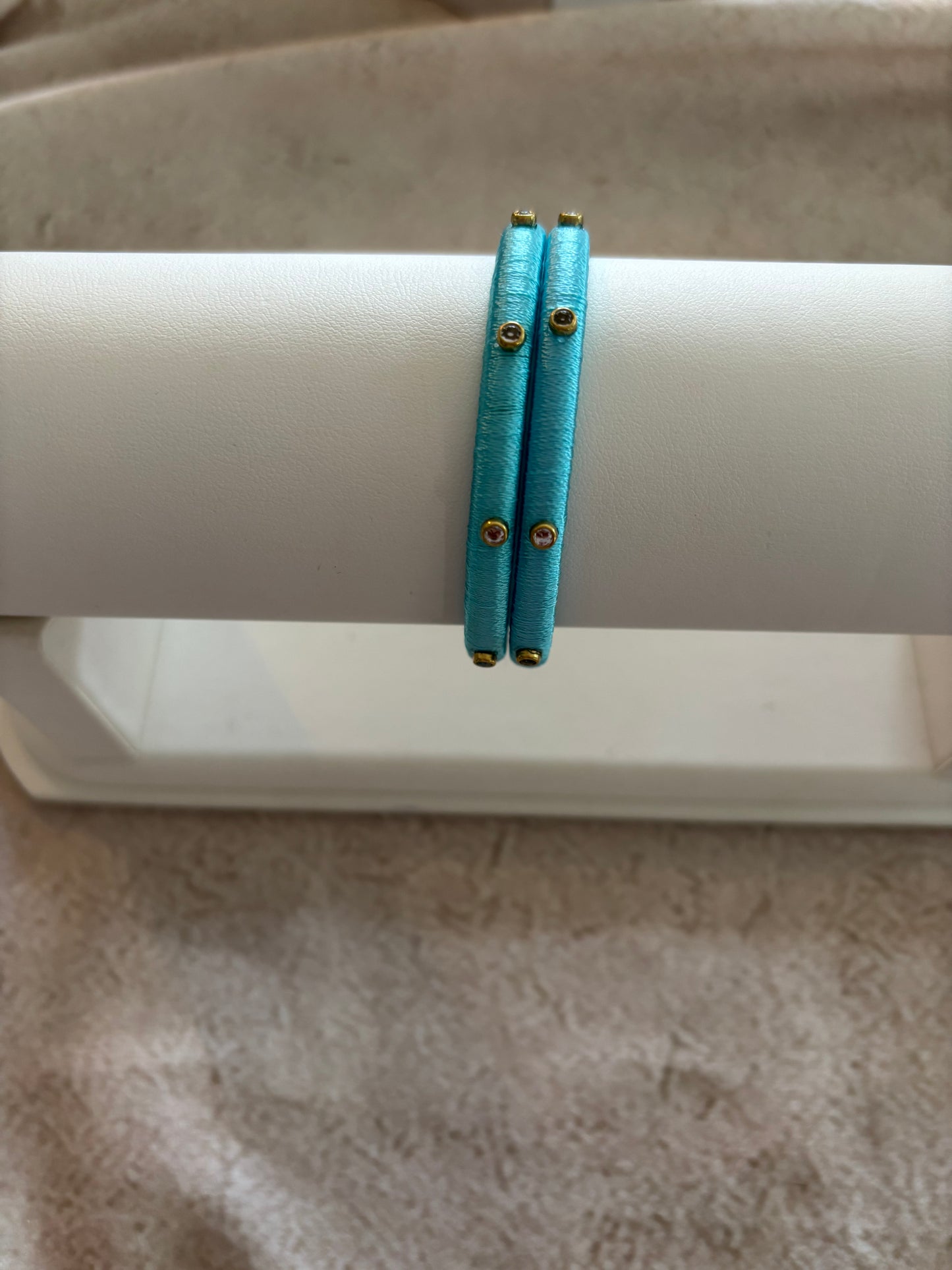 Slim Embellished Bangle (Baby Blue)