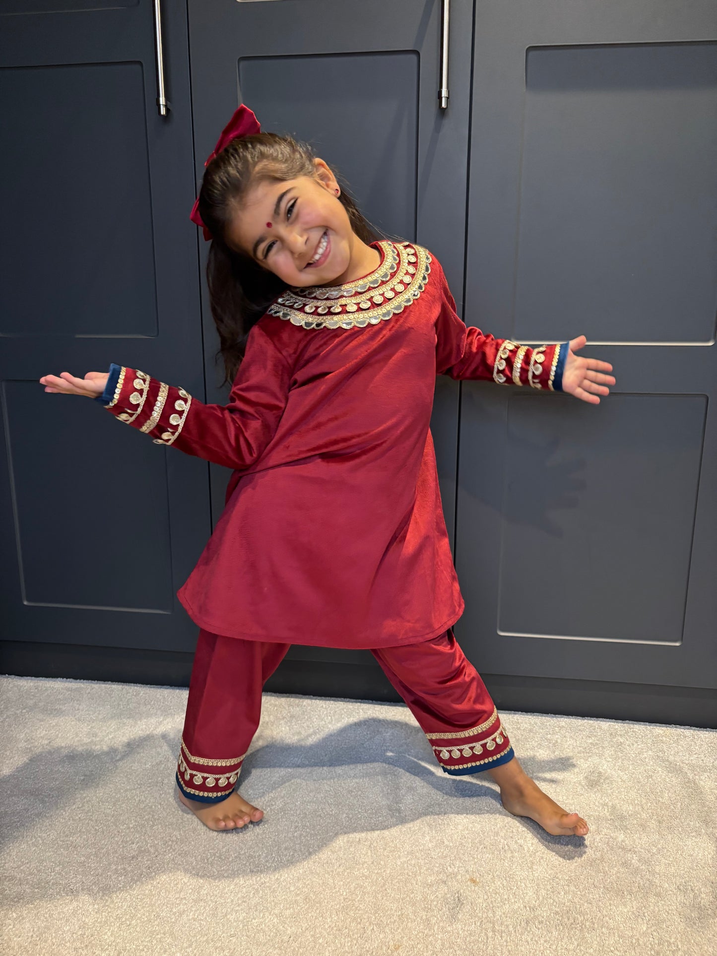 Red Velvet Salwar Suit