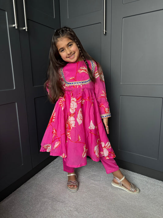 Mini Mama Summer Pink Anarkali