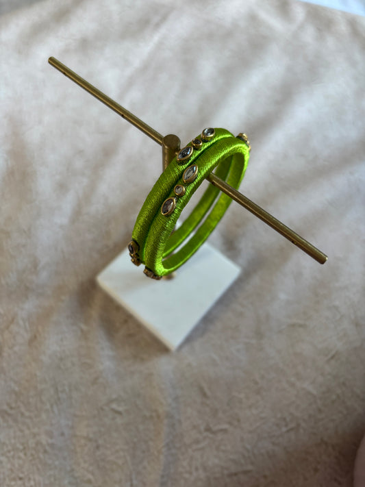 Slim Embellished Bangle (Lime)