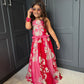 Magenta & Red Lengha Set