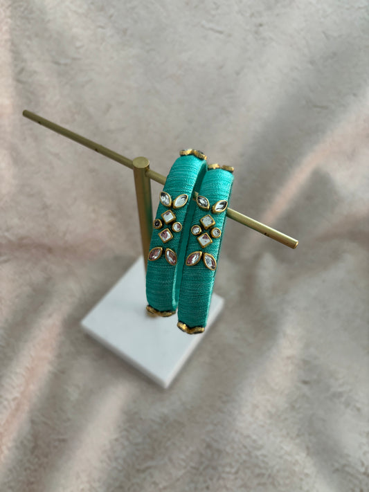Turquoise Embellished Bangles
