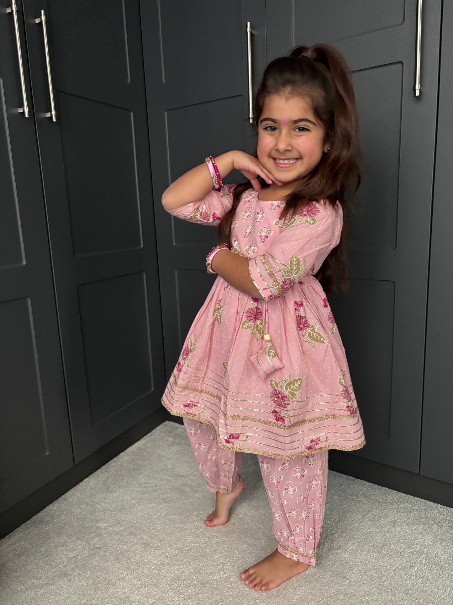 Baby Pink Frock Suit