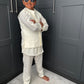 Boys Ivory Embroidered Nehru Jacket