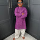 Boys Festive Purple Bandhani Print Salwar Kameez | Sibling Collection