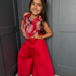 Red Silk Chanderi Palazzo