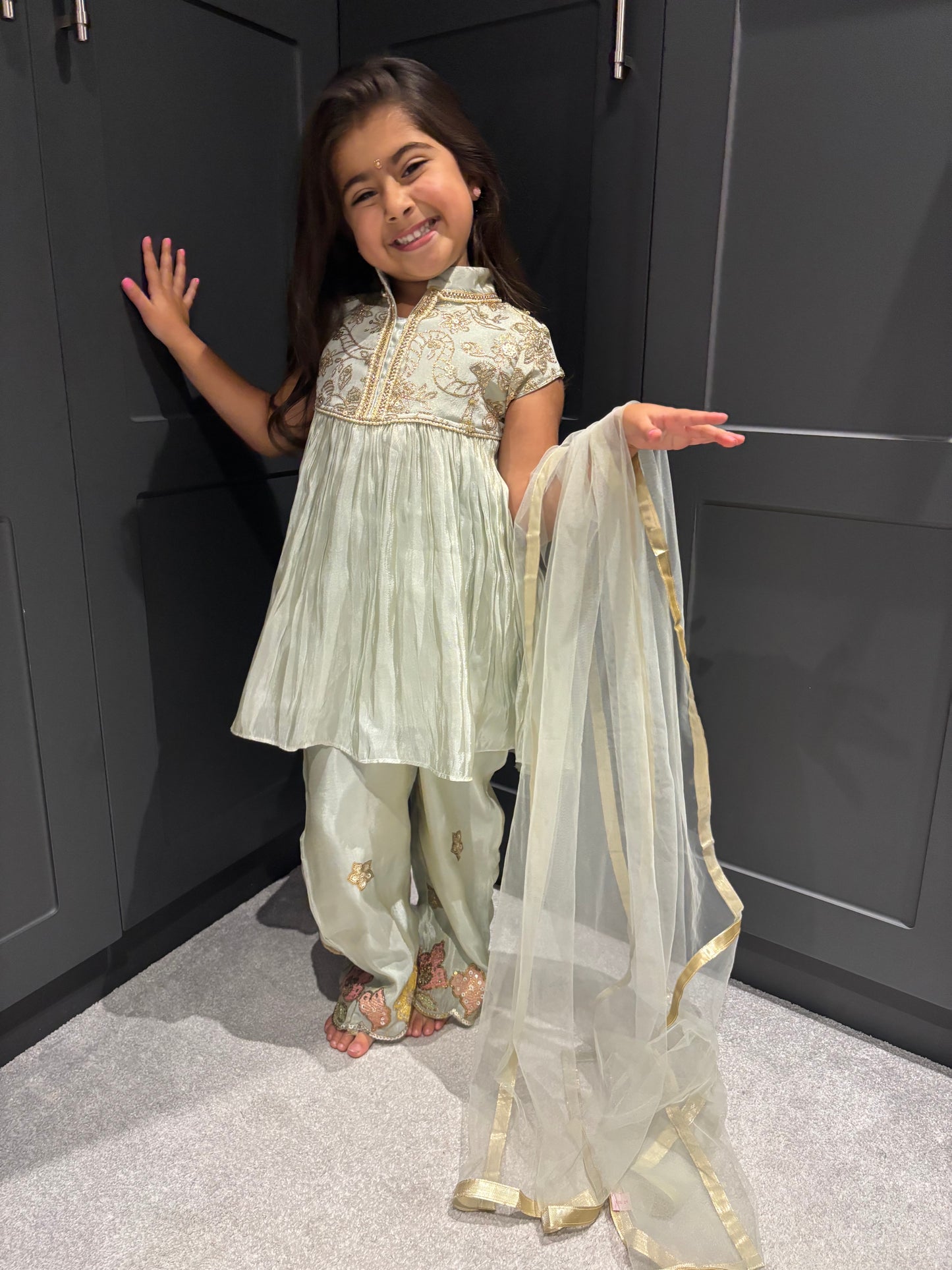 Mint Green Partywear Trouser Suit