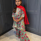 Mint & Red Paisley Print Sharara Suit