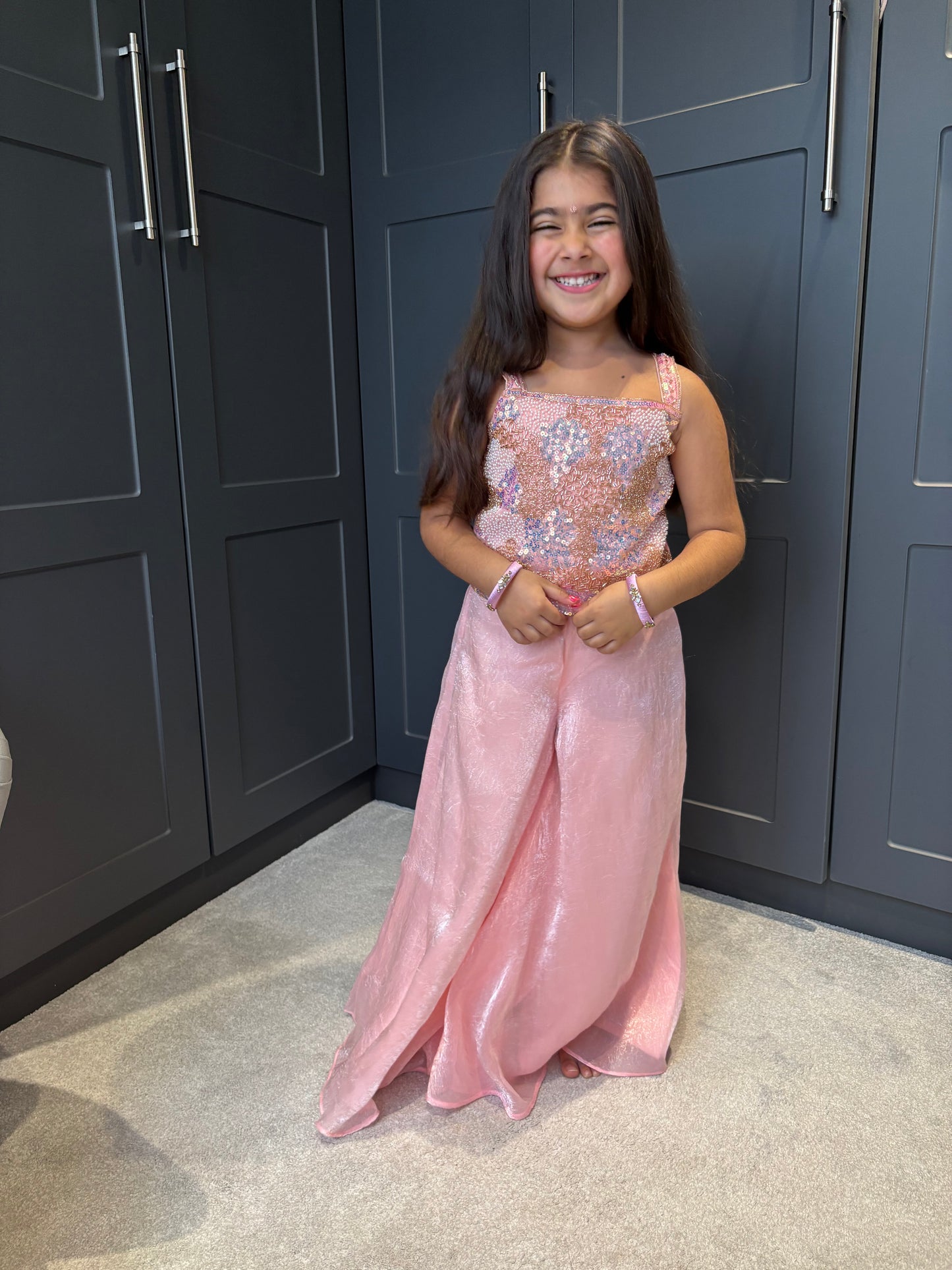 Baby Pink Palazzo Suit