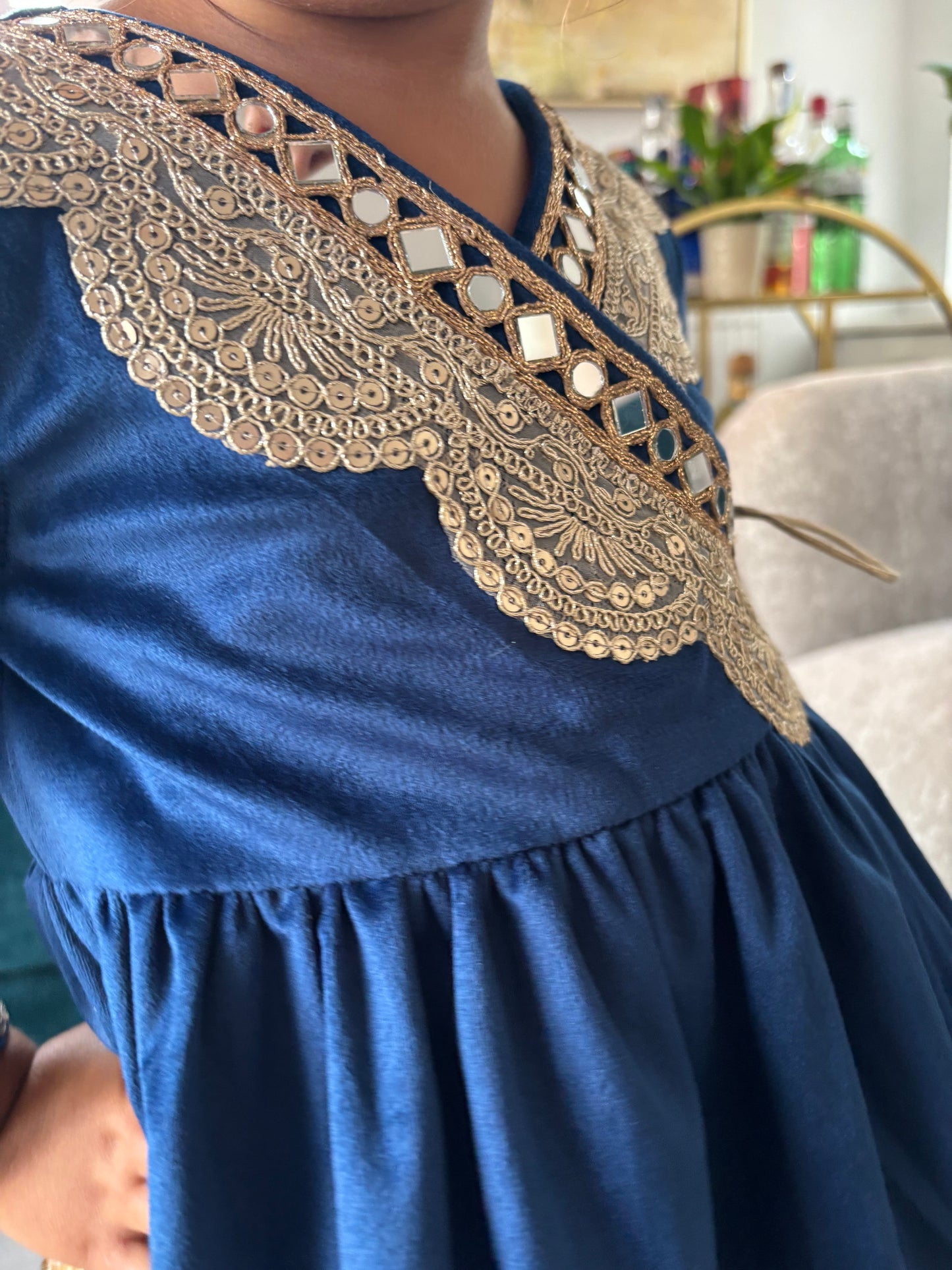 Mini Mama Velvet Sharara Set