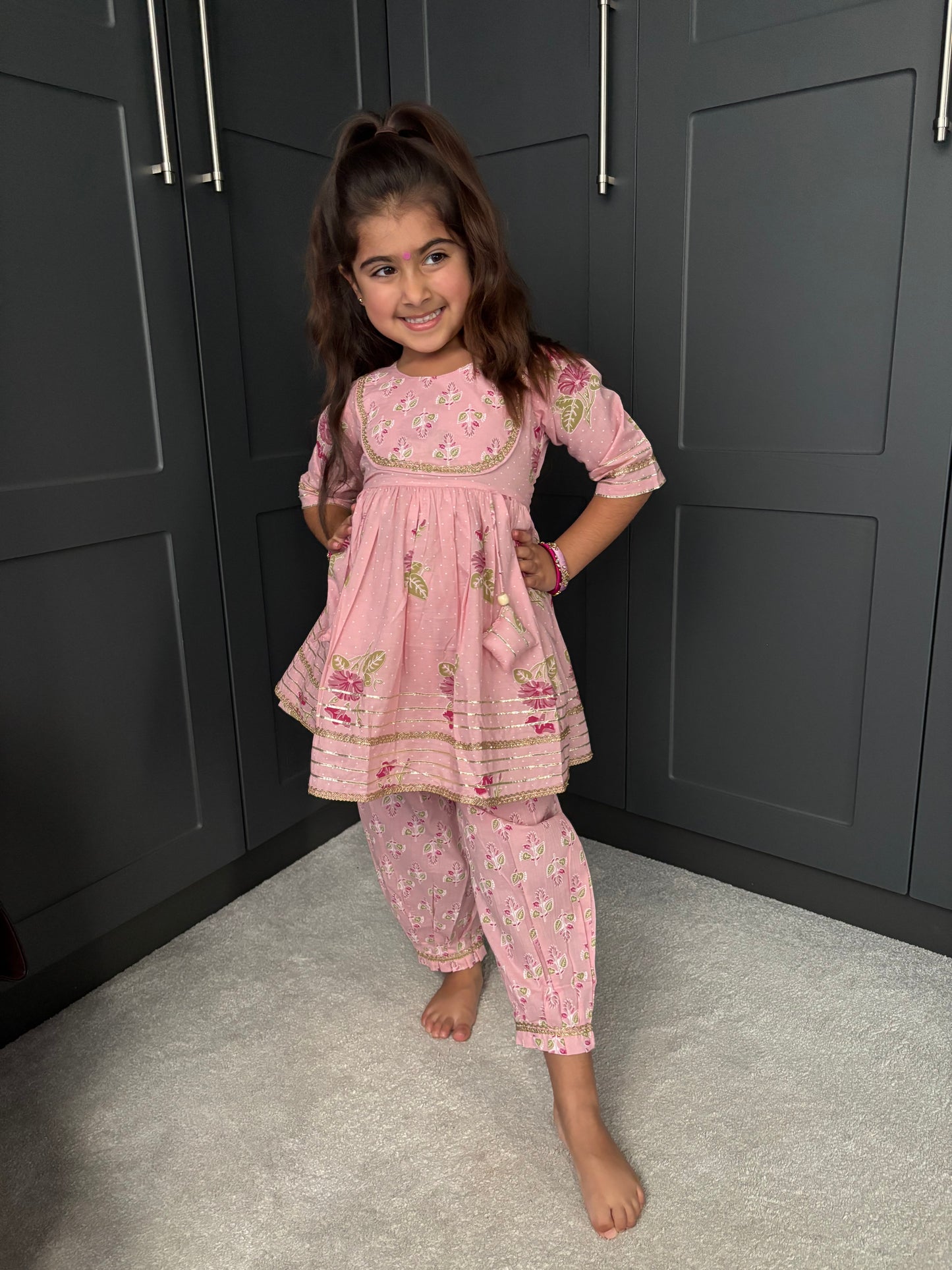 Baby Pink Frock Suit