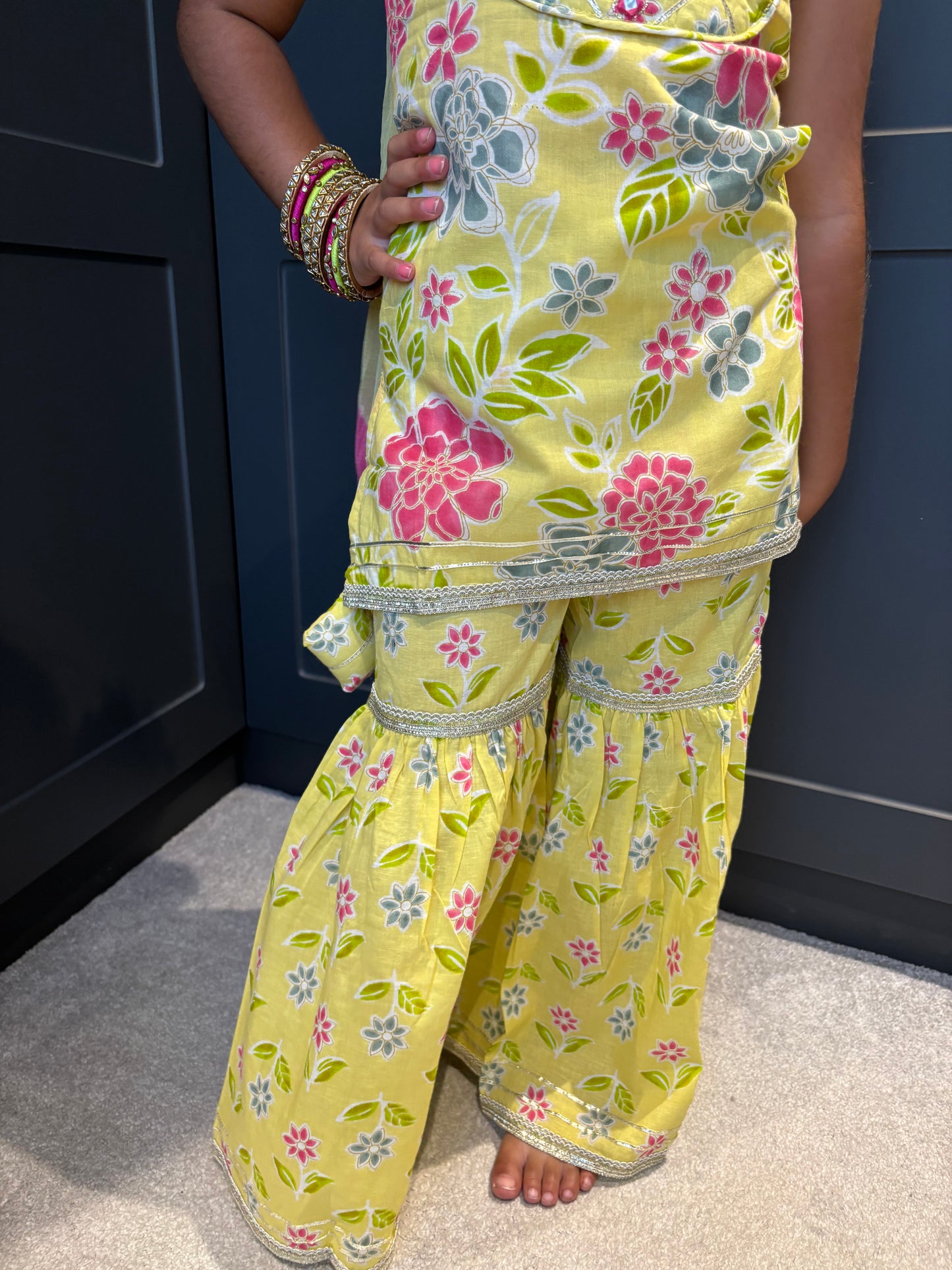 Lime Garden Party Sharara Suit