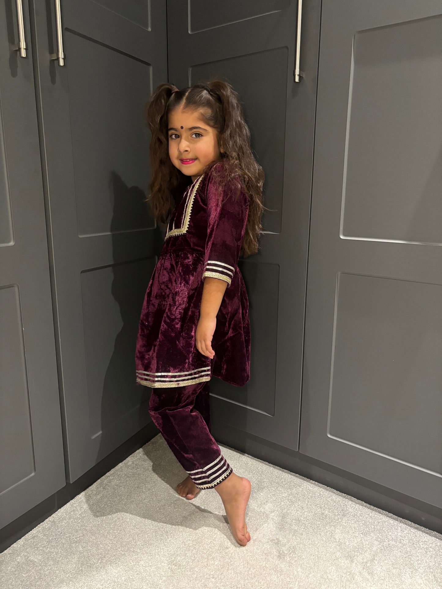 Wine Velvet Trouser Suit