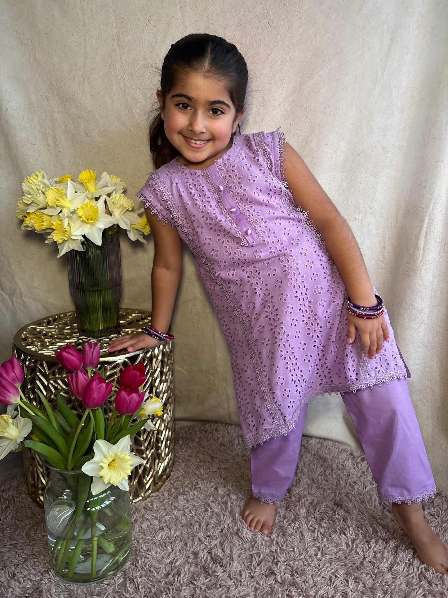 Lilac Chikankari Co-Ord