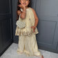 Cream & Gold Palazzo Suit