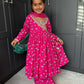 Mini Mama Pink Festive Angrakha Suit
