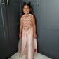 Peach Floral Pearl Palazzo Suit
